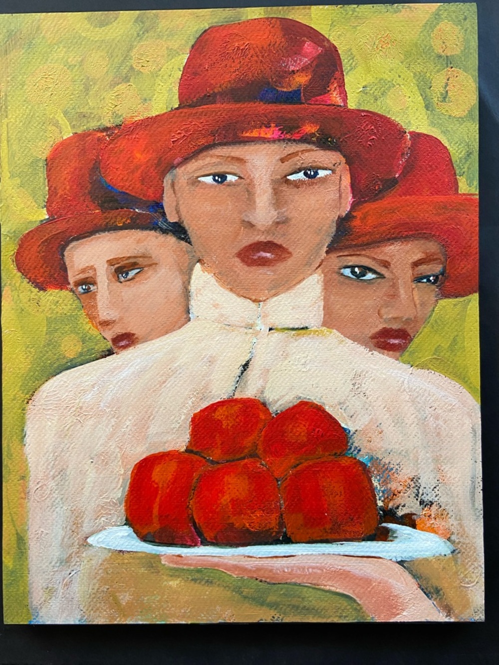 Original Art Painting Apple Harvest Trio Hand Painted - Picture 3 of 5